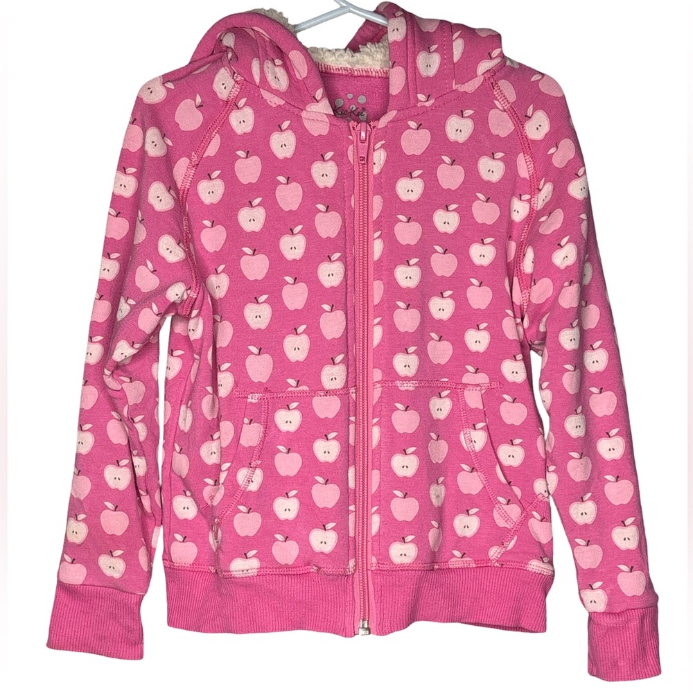 Kickee Pants Pink Apple Print Hoodie Bamboo Blend 3T